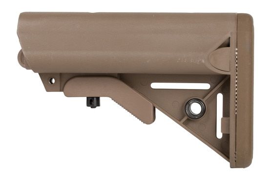 LMT SOPMOD Buttstock in Tan has QD swivel inserts on each side
